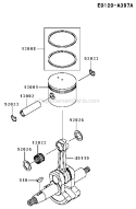 Piston_Crankshaft Diagram and Parts List for KRB750B  Kawasaki Leaf Blower / Vacuum