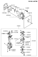Carburetor Diagram and Parts List for KRB750B  Kawasaki Leaf Blower / Vacuum