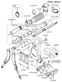 FrameCoupling Diagram and Parts List for KRB750B  Kawasaki Leaf Blower / Vacuum