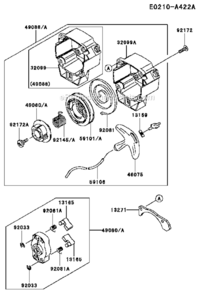 Page N Diagram and Parts List for KRH300A  Kawasaki Leaf Blower / Vacuum