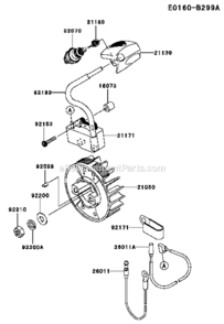 Electric-Equipment Diagram and Parts List for KTF27B-A1  Kawasaki Trimmer