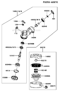 CaseCutter Diagram and Parts List for KTFR27A  Kawasaki Trimmer