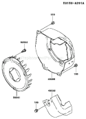 Page D Diagram and Parts List for KWS20A-BS00 HD050A Kawasaki Water Pump