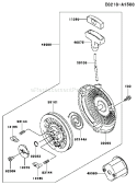 Page M Diagram and Parts List for KWS30A-AS01 HD080A Kawasaki Water Pump