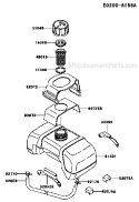 Page G Diagram and Parts List for TD040J AC63 Kawasaki Engine