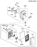Page A Diagram and Parts List for TE059D AG22 Kawasaki Engine
