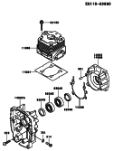 Part Location Diagram of 11061-2080 Kawasaki Gasket,Cylinder