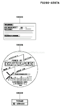 Page H Diagram and Parts List for TEX45D AC54 Kawasaki Engine