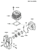 Page D Diagram and Parts List for TEX45D AG20 Kawasaki Engine