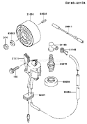 Page E Diagram and Parts List for TEX45D AG20 Kawasaki Engine