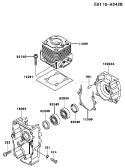 Page E Diagram and Parts List for TEX45D EC63 Kawasaki Engine