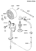 Page F Diagram and Parts List for TEX54D AC55 Kawasaki Engine