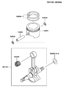 Page H Diagram and Parts List for TE059D AG22 Kawasaki Engine