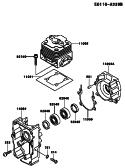 Page E Diagram and Parts List for TEX54D BC55 Kawasaki Engine