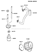 Page G Diagram and Parts List for TEX54D BC55 Kawasaki Engine