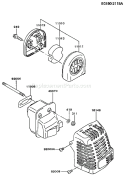 Page B Diagram and Parts List for TF022D AS00 Kawasaki Engine