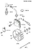 Page G Diagram and Parts List for TF022D BL40 Kawasaki Engine