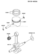 Page K Diagram and Parts List for TF022D EL40 Kawasaki Engine