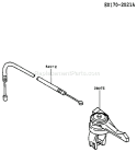 Part Location Diagram of 390752059 Kawasaki Lever-Throttle