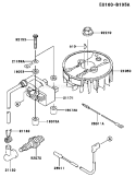 Page E Diagram and Parts List for TH023V AC55 Kawasaki Engine