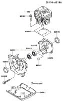 Page E Diagram and Parts List for TH026D AF70 Kawasaki Engine