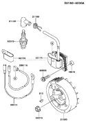 Page F Diagram and Parts List for TH026D AF70 Kawasaki Engine
