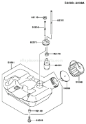 Page G Diagram and Parts List for TH026D AF70 Kawasaki Engine