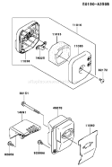 Page A Diagram and Parts List for TH034D AD09 Kawasaki Engine
