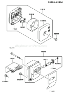 Page A Diagram and Parts List for TH034D AF70 Kawasaki Engine