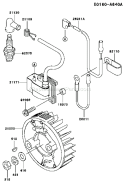 Page F Diagram and Parts List for TH034D AF70 Kawasaki Engine