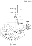 Page G Diagram and Parts List for TH034D AF70 Kawasaki Engine