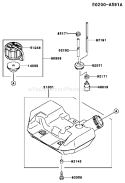 Page F Diagram and Parts List for TH034D AS50 Kawasaki Engine