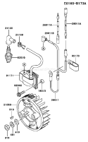 Page F Diagram and Parts List for TH034D AC57 Kawasaki Engine