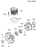 Page E Diagram and Parts List for TH043D AC04 Kawasaki Engine