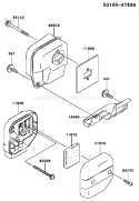 Page A Diagram and Parts List for TH048D AT50 Kawasaki Engine
