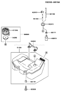 Page G Diagram and Parts List for TH048D AT50 Kawasaki Engine