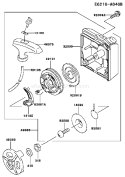 Page K Diagram and Parts List for TH048D DJ80 Kawasaki Engine