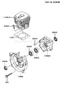 Page D Diagram and Parts List for TJ027D BC57 Kawasaki Engine