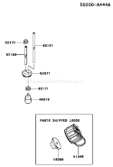 Page F Diagram and Parts List for TJ027D BC57 Kawasaki Engine