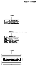 Page G Diagram and Parts List for TJ027E AA01 Kawasaki Engine