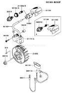 Page E Diagram and Parts List for TJ027E BC00 Kawasaki Engine