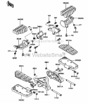 Footrest Diagram and Parts List for ZG1200-B5  Kawasaki 