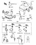 Ignition Switch Diagram and Parts List for ZG1200-B5  Kawasaki 