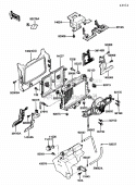 Radiator Diagram and Parts List for ZG1200-B5  Kawasaki 