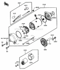 Starter Motor Diagram and Parts List for ZG1200-B5  Kawasaki 