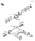 Swing Arm Diagram and Parts List for ZG1200-B5  Kawasaki 