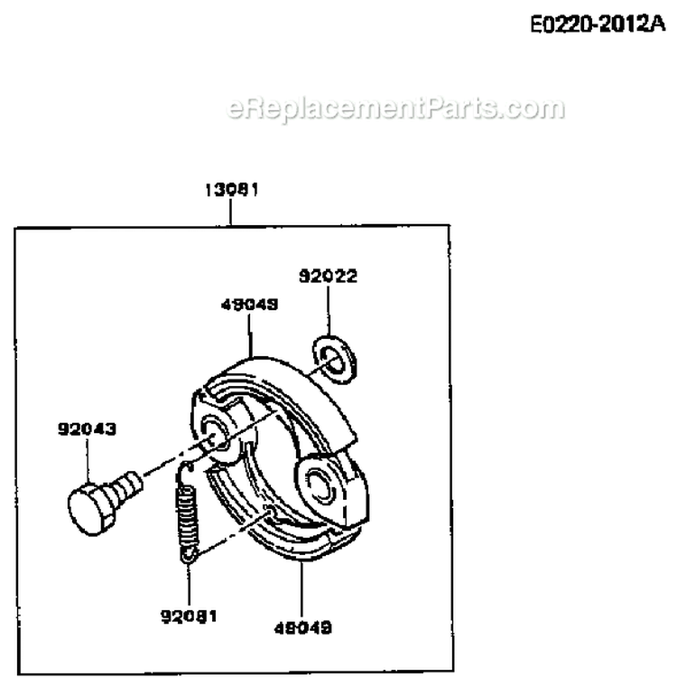 Page J Diagram and Parts List for TD048D AS00 Kawasaki Engine