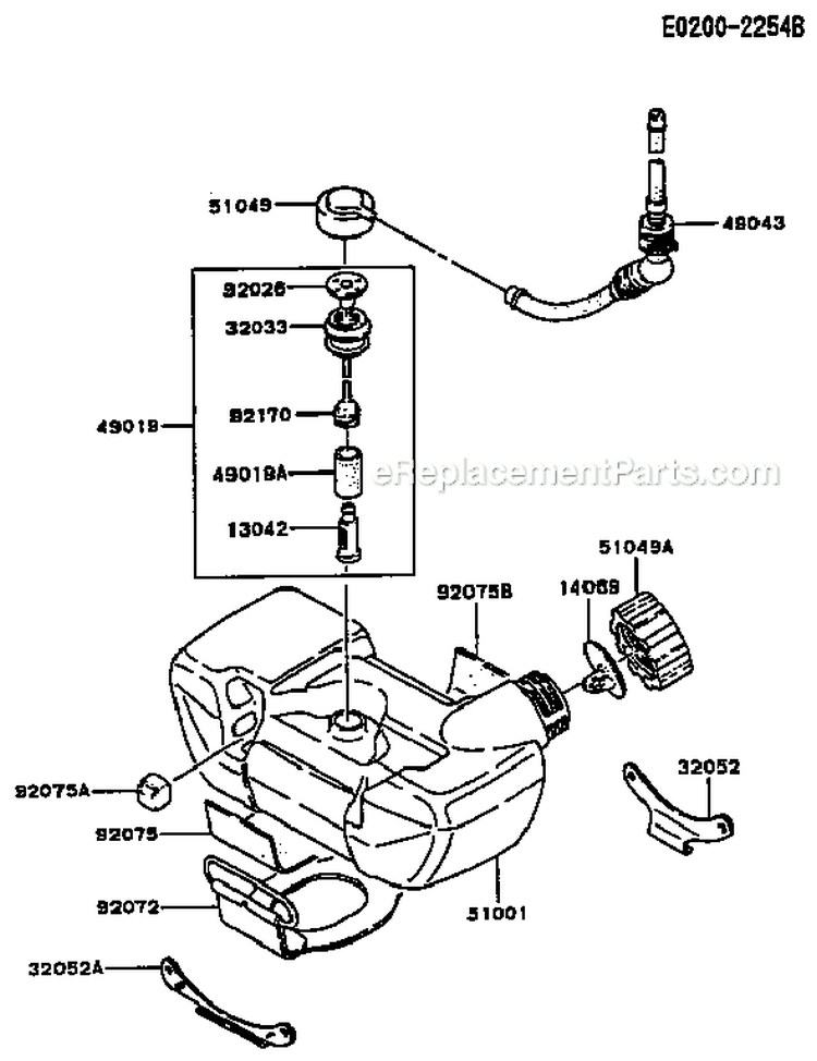 Page G Diagram and Parts List for TD048D AS01 Kawasaki Engine