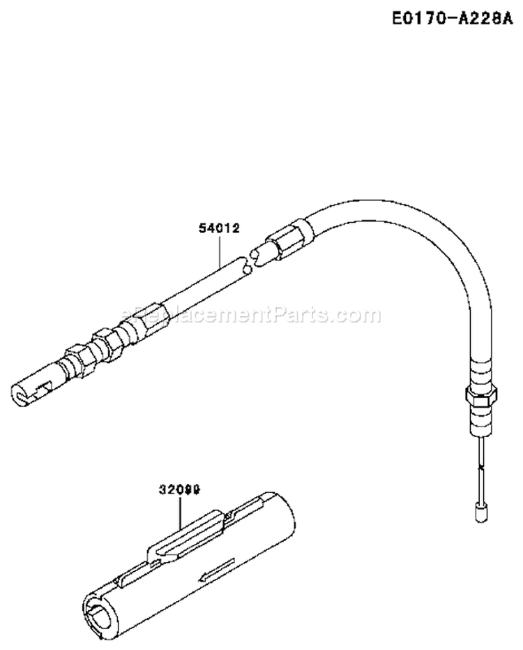 Page C Diagram and Parts List for TEX45D AC54 Kawasaki Engine