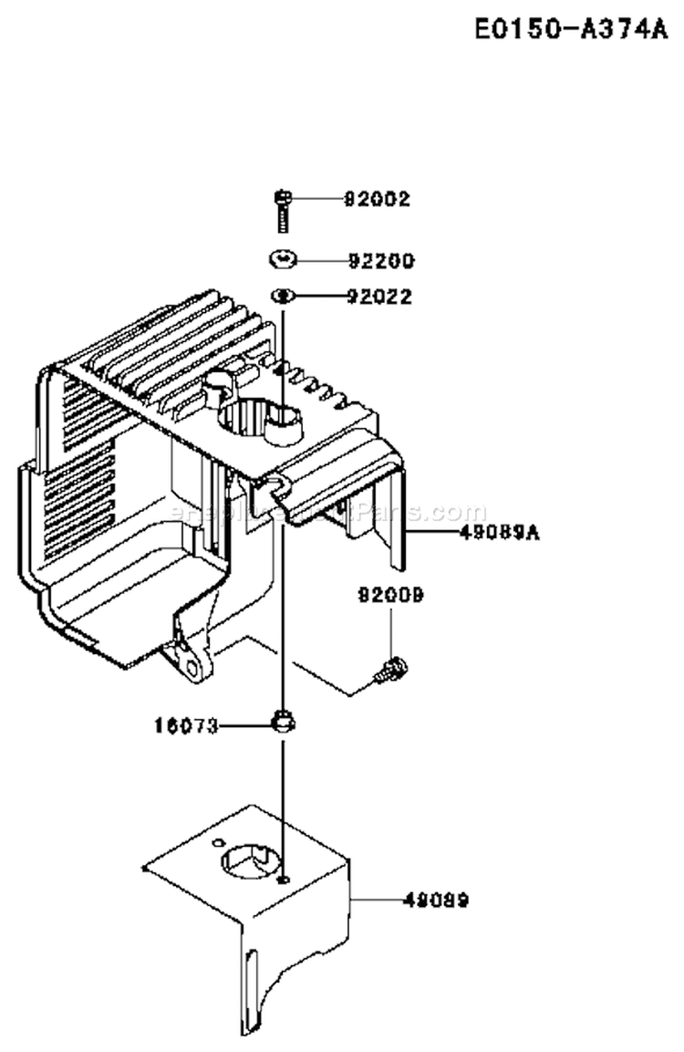 Page D Diagram and Parts List for TEX45D AC63 Kawasaki Engine